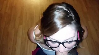 Teen throats huge cock deep