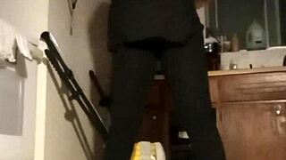 petite girlfriend's big natural tits bounce during intense workout pov