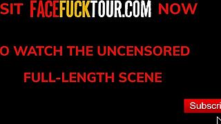 Busty Blonde Bombshell Lisi Kitty Deepthroats for Sticky Facial Cum