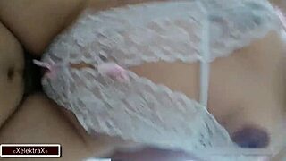big ass brunette in sexy lingerie fucks college friend pov amateur creampie