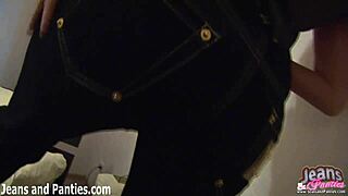 hey neighbor watch this 18yo milf shake tight jeans ass then strip panties nude