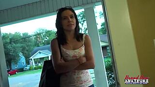 jamie litton and meredith petite brunettes deliver messy throat licks and swallow