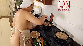 nudist housewife regina noir naked kitchen cooking maid s3