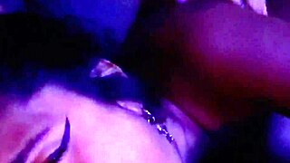 after club brunette latina kneels for nonstop deepthroat on huge cock