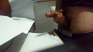shaved mexican homemade solo masturbation with massive cumshot explosion