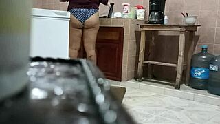 i secretly spy on my chubby stepsister walking kitchen in tight panties