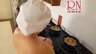 nudist housewife regina noir naked kitchen cooking maid s3