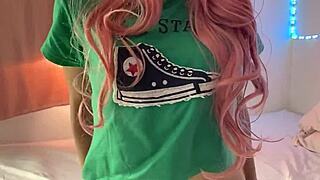 my latino stepbro pulls down my thong in bed for wet pussy lick