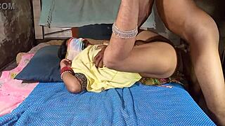 Indian desi stepsis sneaks in for raw bathroom sex with bro