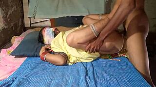 Indian desi stepsis sneaks in for raw bathroom sex with bro