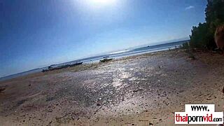 whoa this petite thai teen's cherry pops hard by big white cock beachside