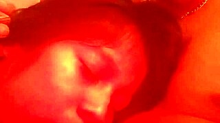 Estelita sucks that thick monster cock deep in her nerdy latina mouth until cumshot