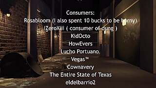 Rough creampie sex game in dark alleyway close up cartoon style action