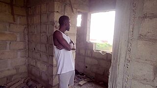 bold couple rams big black cock deep in ebony pussy abandoned house quickie