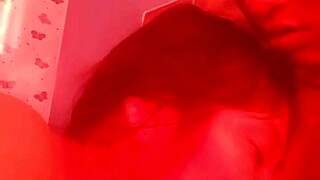 Estelita sucks that thick monster cock deep in her nerdy latina mouth until cumshot