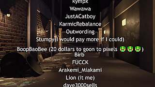 Rough creampie sex game in dark alleyway close up cartoon style action