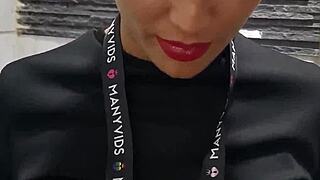 risky public toilet romp as horny couple deepthroats and fucks to sloppy creampie finish