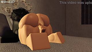 Rough creampie sex game in dark alleyway close up cartoon style action