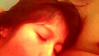 Estelita sucks that thick monster cock deep in her nerdy latina mouth until cumshot