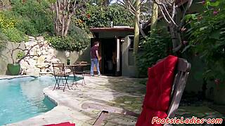 Ebony Babe's Feet Covered in Jizz After Footjob