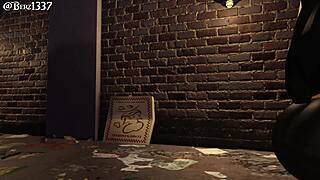 Rough creampie sex game in dark alleyway close up cartoon style action