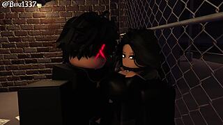 Rough creampie sex game in dark alleyway close up cartoon style action