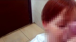 Ever catch your redhead cousin jerking off in shower then help him cum in mouth?