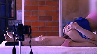 the stepmom and student share a knowing smile in the kitchen before cheating creampie fun