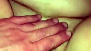 Pounding chubby girl's hairy pussy close-up while groping huge saggy tits to orgasm