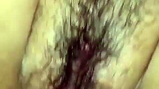 Pounding chubby girl's hairy pussy close-up while groping huge saggy tits to orgasm