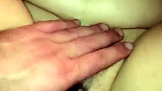 Pounding chubby girl's hairy pussy close-up while groping huge saggy tits to orgasm