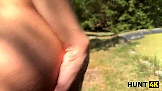 Hunt4k: Swimsuit Teen Tricked into Park Pound by Rich Old Guy