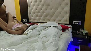 Riya rides big penis extender cowgirl style during intense bedroom fucking with hindi dirty talk