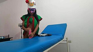 waiting in goblin costume at massage parlor for boyfriend sex ride