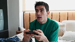 Overwhelmed stepmom feels stepson's lazy cock finally motivate chores done