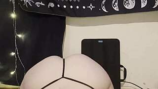 bend over goth teen fattass arches for daddy's hungry gaze