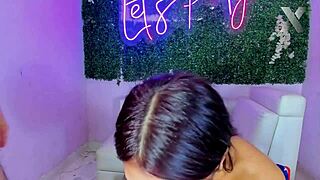 her throat wrecked by rough boy then huge dildo destroys her mouth completely