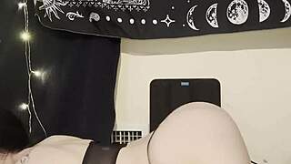 bend over goth teen fattass arches for daddy's hungry gaze