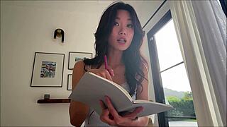 Alex Adams bangs petite Asian stepsister during taboo study break