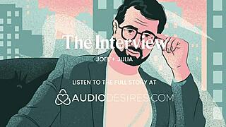 rubbing her tits in interview she cums hard then begs for my dick so i fuck her