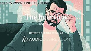 rubbing her tits in interview she cums hard then begs for my dick so i fuck her