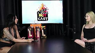 brazilian tattooed teen vivian loola teases in see-through red during bdsm interview