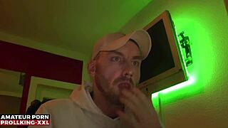 Prollking XXL sniffs alpha bad guy's socks