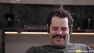 cuck watches his petite milf wife gag and deepthroat huge bbc choking face fuck interracial threesome