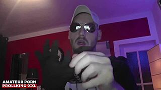 Prollking XXL sniffs alpha bad guy's socks