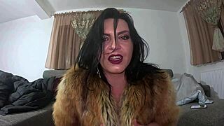 Playing with fur downjackets and new toy till I cum so hard