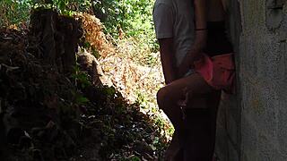 Sri Lankan Wife's Narrow Ass Tempts Neighbor for Outdoor Bang