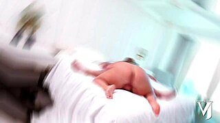 Blonde BBW milf spreads fat pussy for licking before creampie sex tape