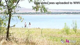 voyeur catches natalii quinn hunting cock at madrid beach, bent over for public pounding