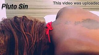 jasmine candy's sexy red dress leads to big black cock riding in lagos hotel bed!!